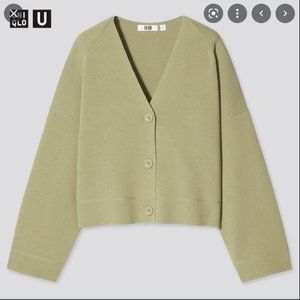 UNIQLO U MILANO RIBBED V-NECK CARDIGAN Sage